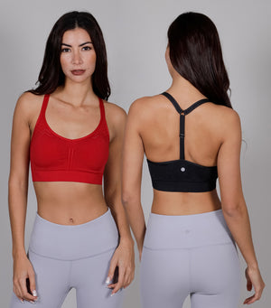 2 Pack Racerback Seamless Bra with Adjustable Strap