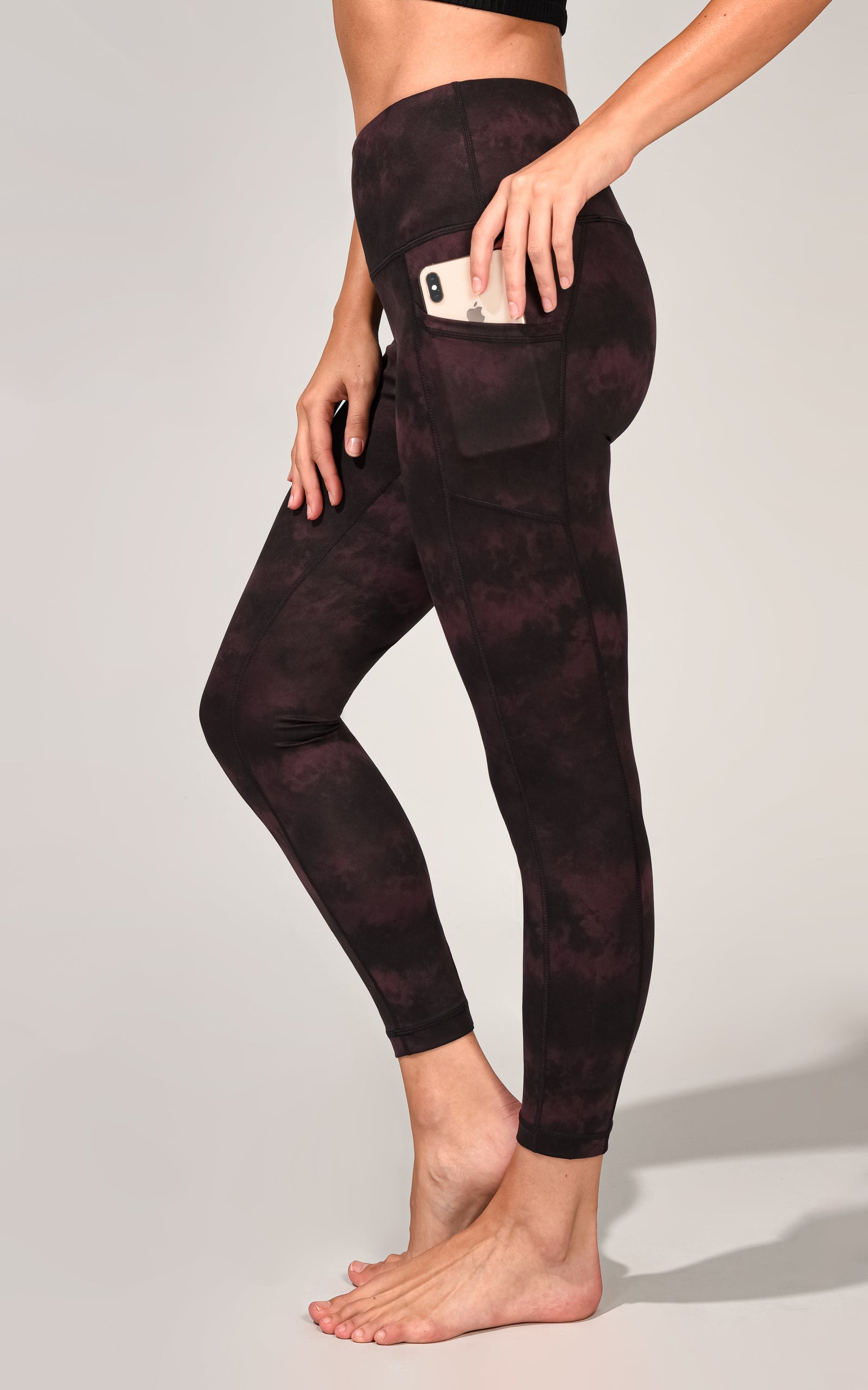 "Lux" High Waist Tie Dye Marble Print 7/8 Ankle Legging With Side Pockets