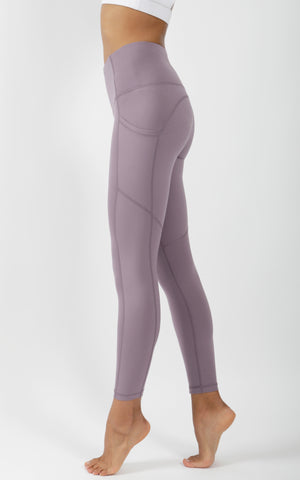 "Lux" High Waist Side Pocket 7/8 Ankle Legging with Curved Yoke