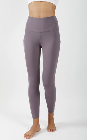 "Lux" High Waist Side Pocket 7/8 Ankle Legging with Curved Yoke