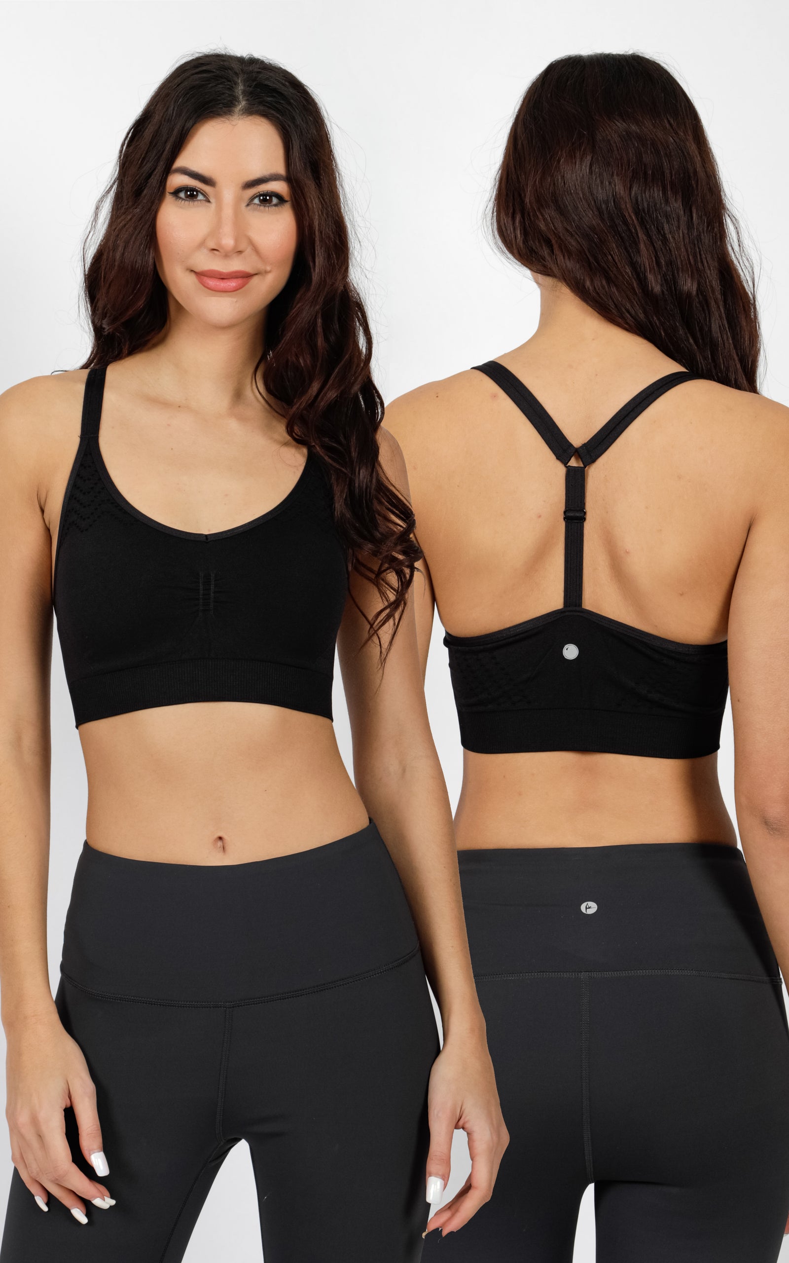 2 Pack Racerback Seamless Bra with Adjustable Strap